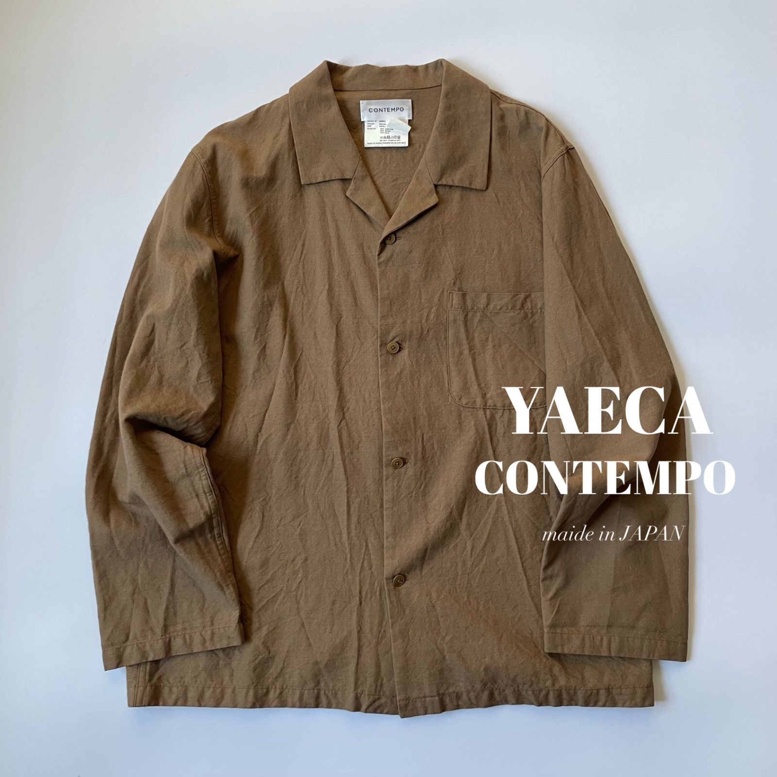 YAECA CONTEMPO / コットンウールシルクオープンカラーシャツ