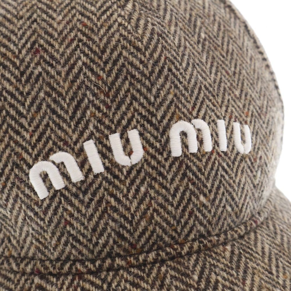 miumiu (ミュウミュウ) ベースボール ウールキャップ ブラウン  