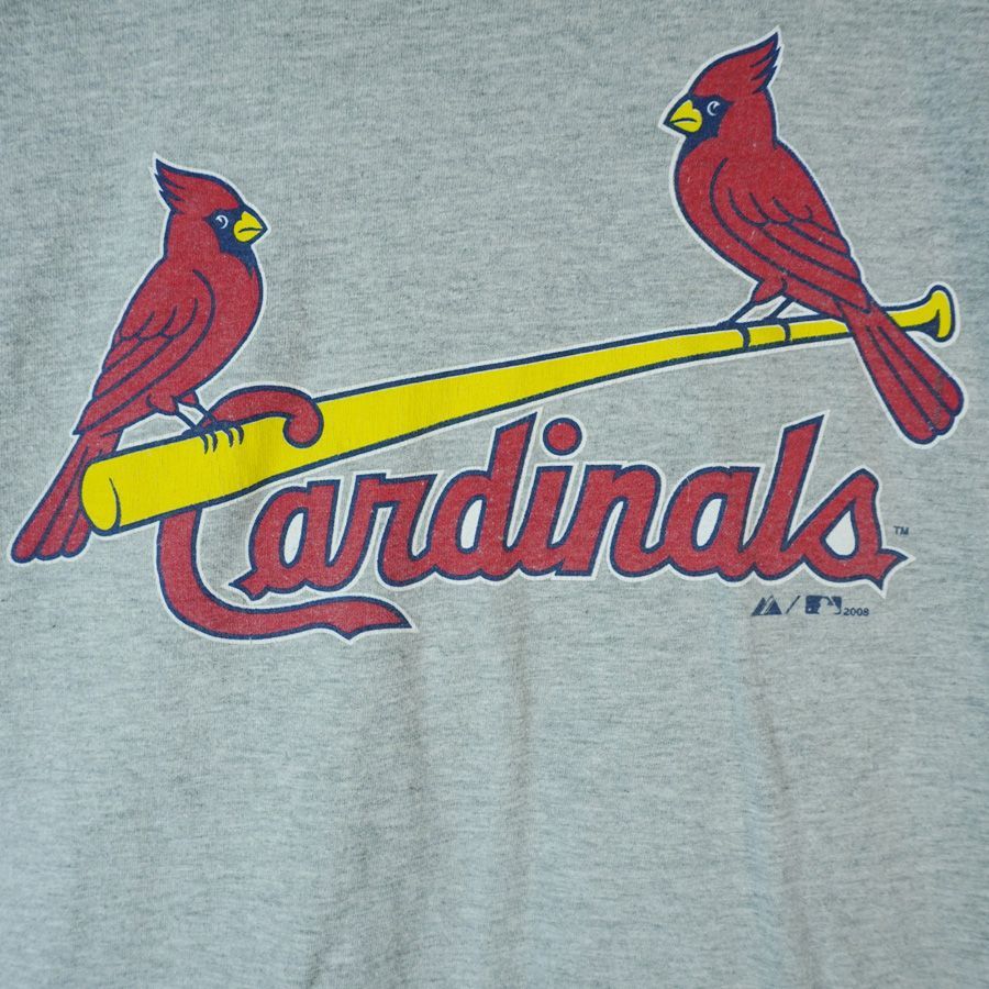 グッドスタイル90SビンテージMajesticマジェスティック×MLBメジャーリーグCardinalsカージナルズ半袖ベースボールシャツグレー系n24258 fit=scale-down,w=1200