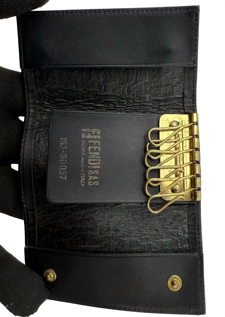 正規品 フェンディ FENDI 6連キーケース ズッカ オールレザー タグ 黒 楽天市場】□新品□未使用□ FENDI フェンディズッカ柄