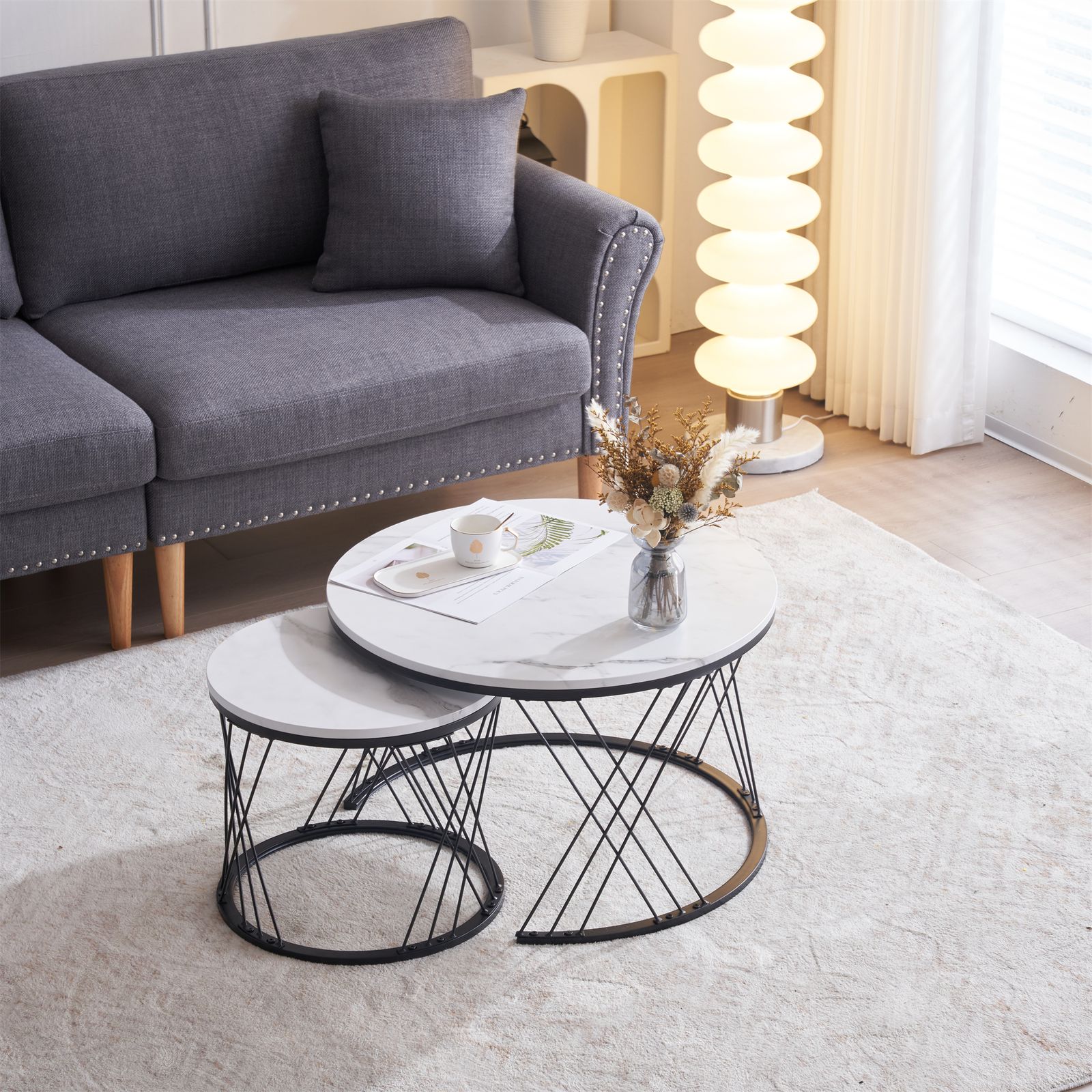 新作登場】センターテーブル ネストテーブル ローテーブル 入れ子式 天