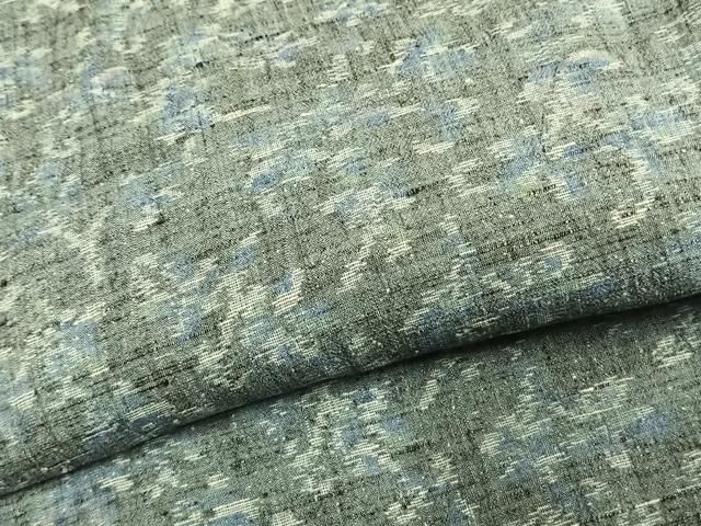 平和屋着物▽上質な紬　単衣　横縞　正絹　逸品　AAAV8393fy 平和屋着物▽上質な紬 単衣 ちぢみ織 草花文 正絹 逸品 未使用