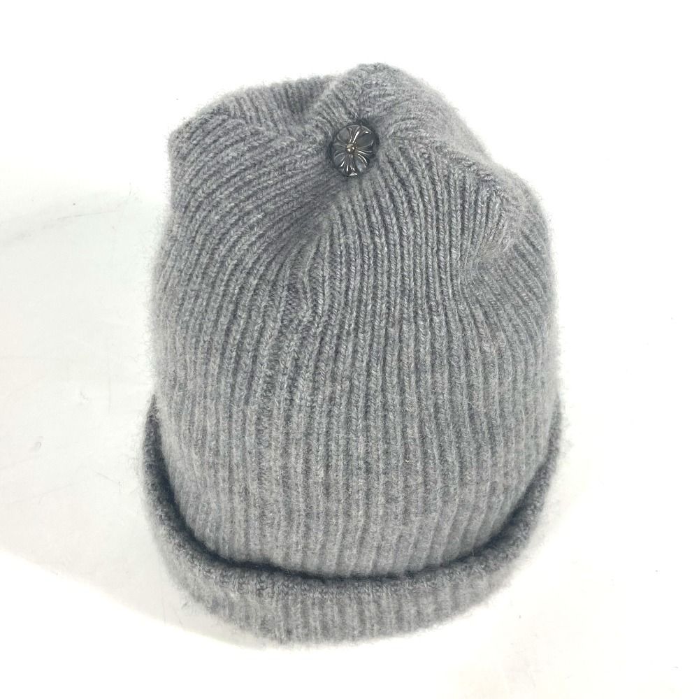 CHROME HEARTS クロムハーツ ニット帽 クロスレザー パッチ カシミヤ