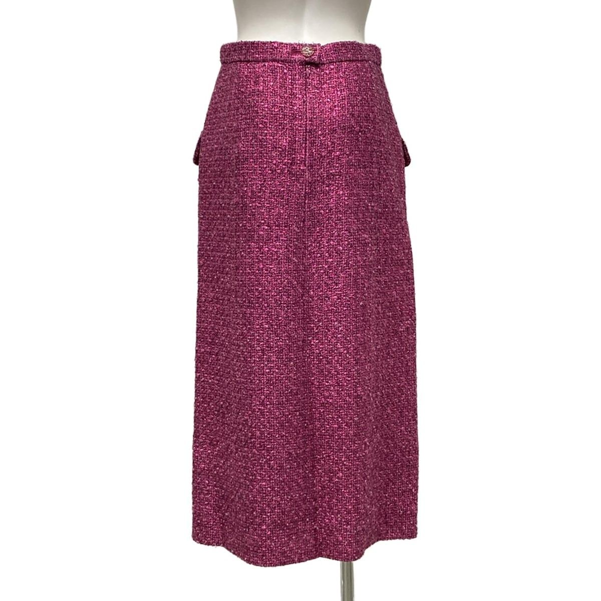 CHANEL シャネル スカート サイズ34 S レディース - P74769 ピンク ロング丈 ツイード コットン