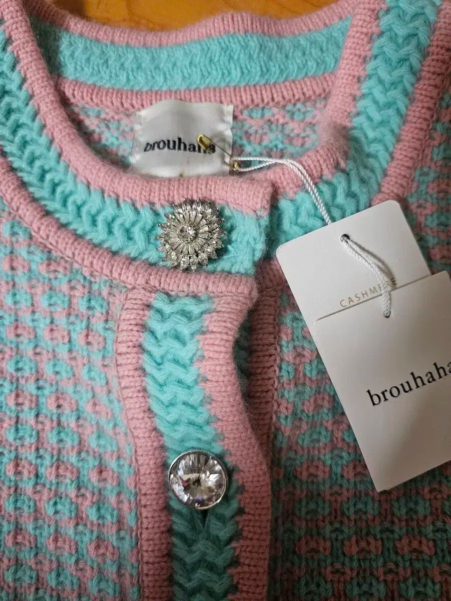 brouhaha ニットカーディガン ピンク|ブルー