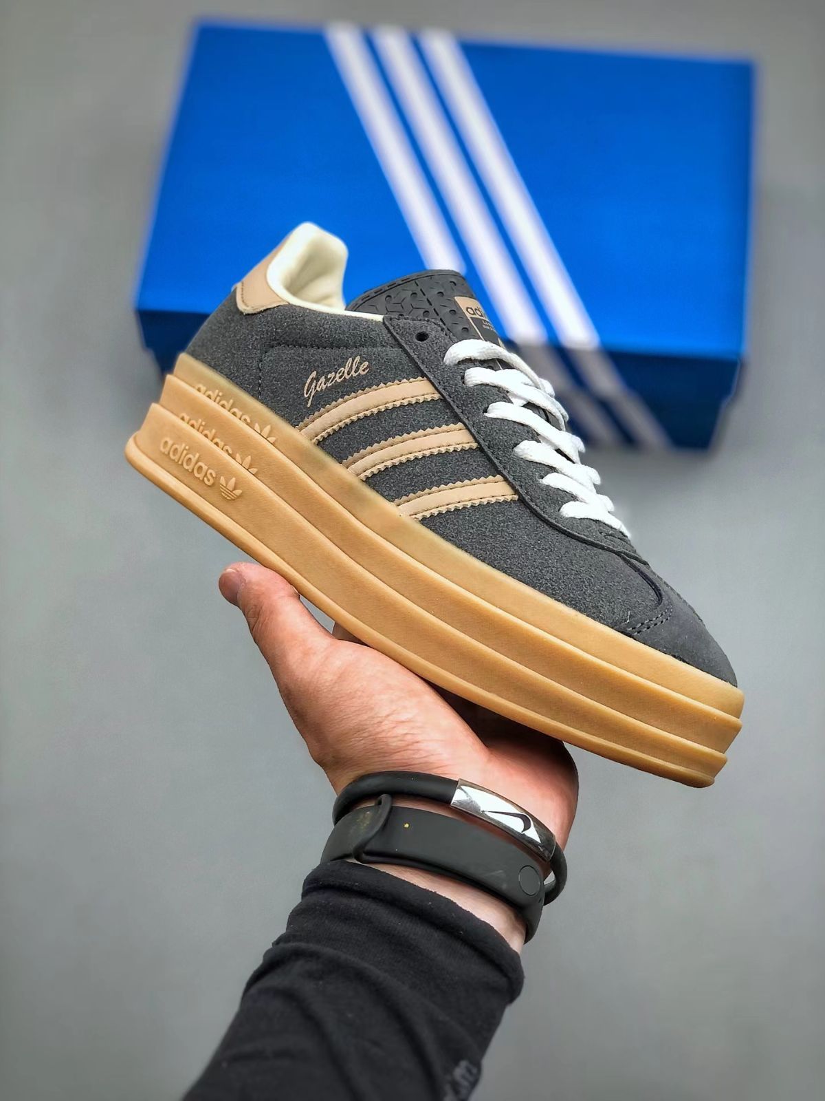 adidas Gazelle Bold  Grey Magic Beige Gum (Women's)