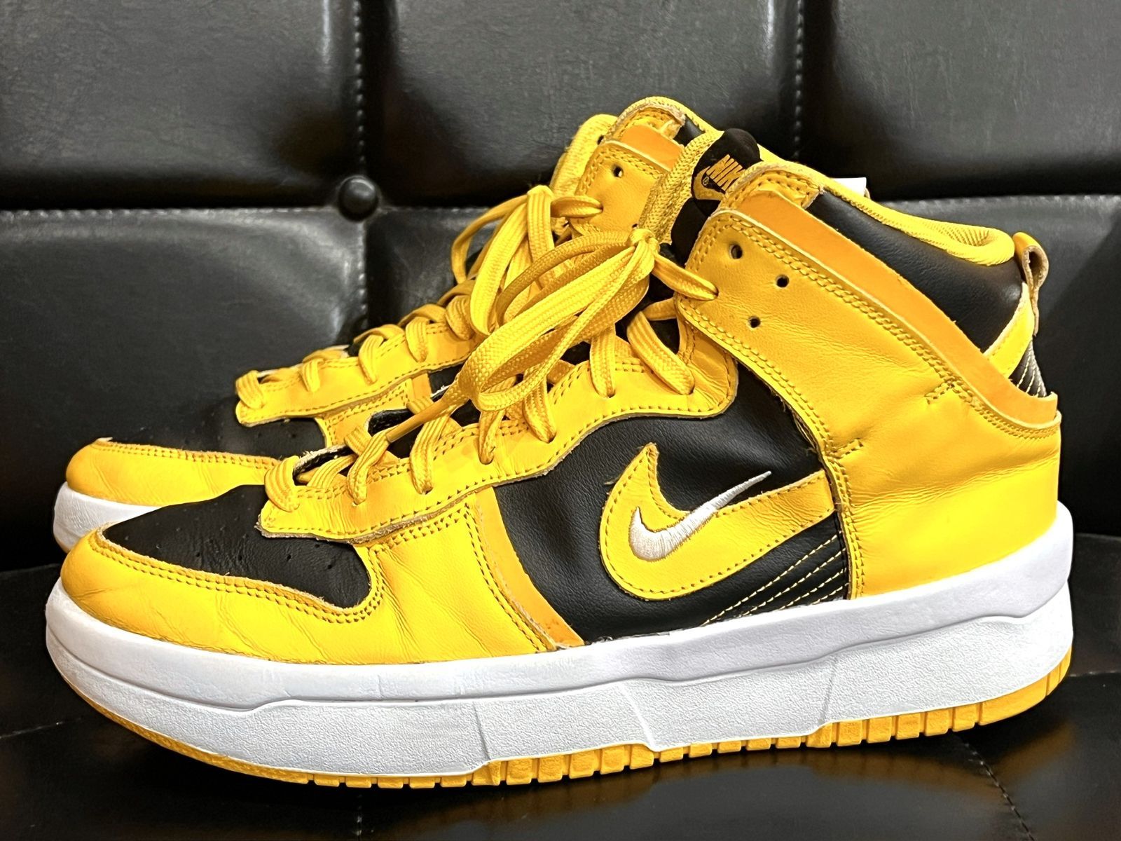 ナイキ 21年 WMNS DUNK HIGH UP 28cm 厚底 イエロー/ブラック