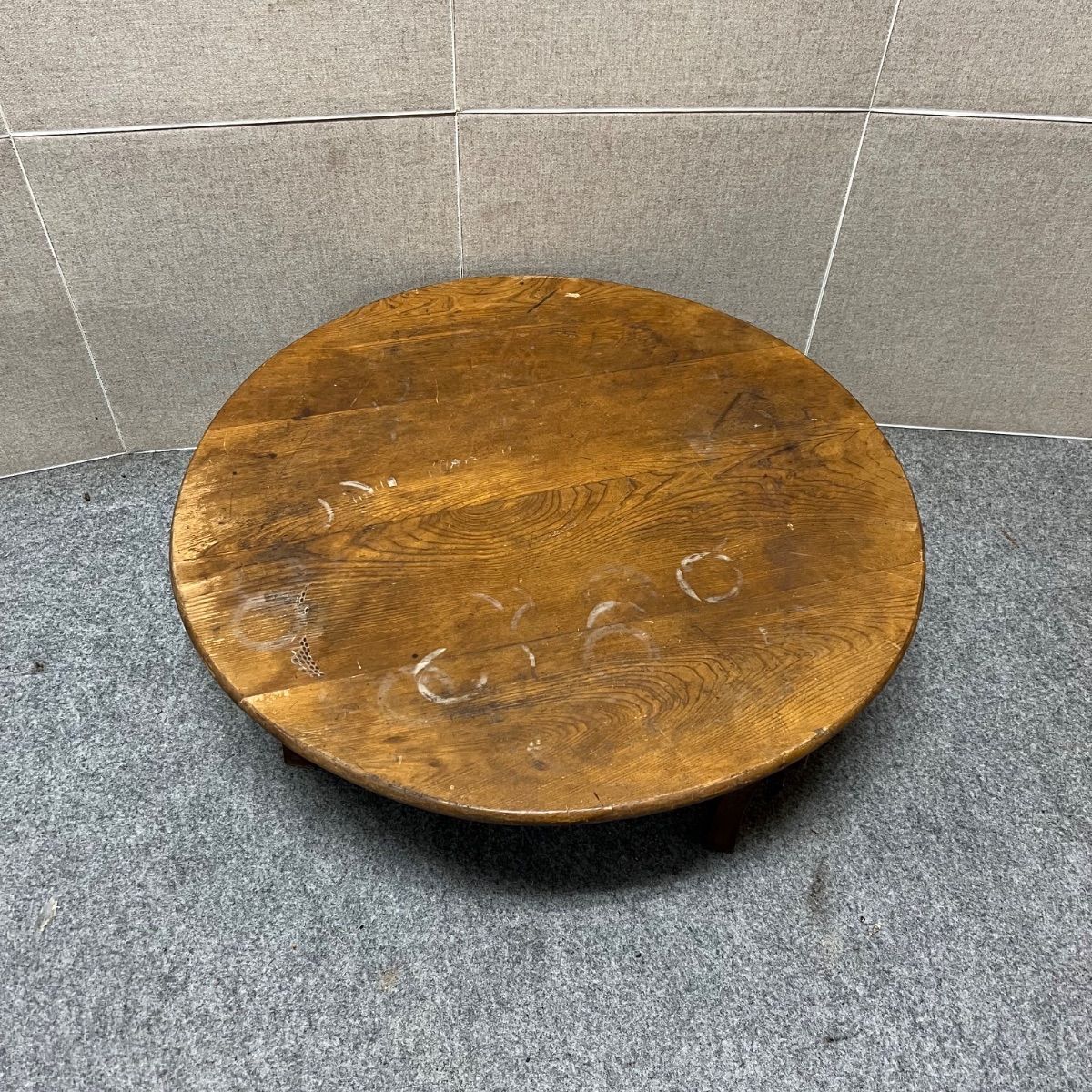 昭和 レトロ ちゃぶ台 丸型 木製 古民具 当時物