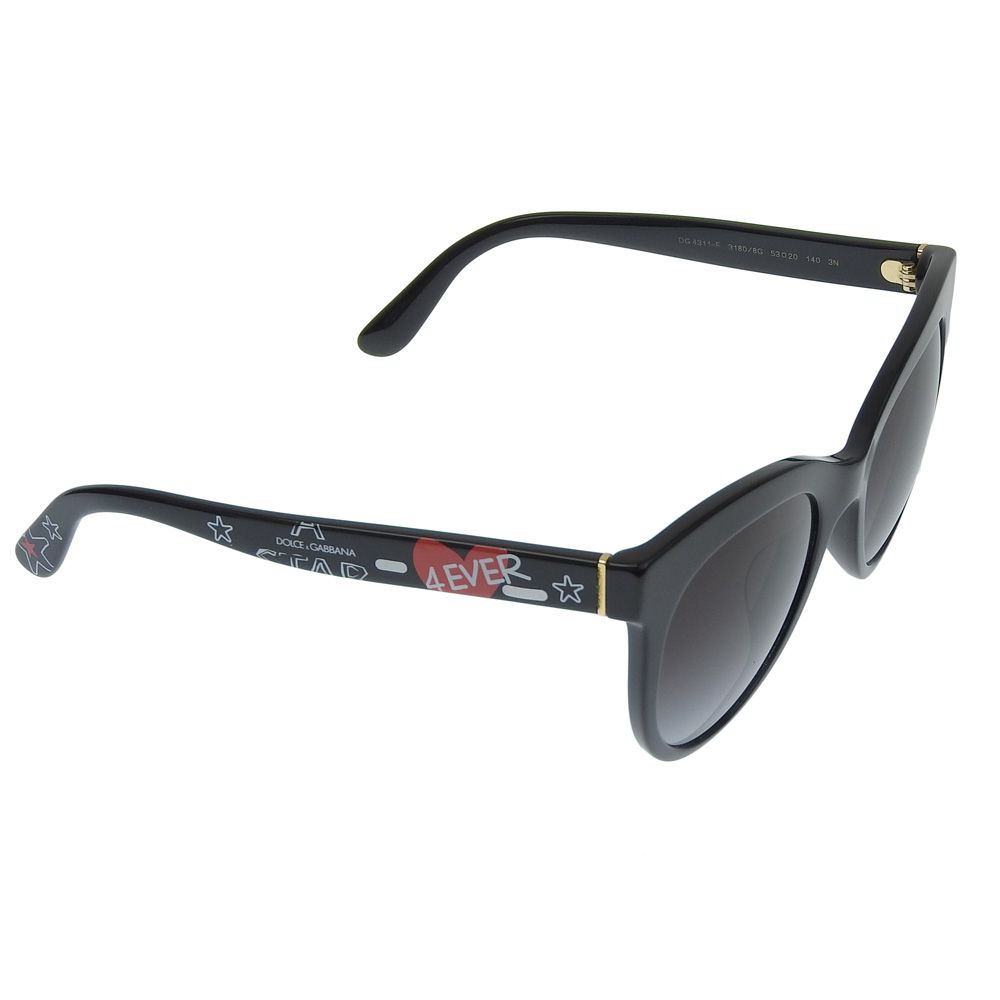 【本物保証】 布袋付 超美品 ドルチェ＆ガッバーナ DOLCE&GABBANA ドルガバ D＆G DG サングラス ブラック 53□20 4311 F ハート 柄入 本物保証】 布袋付 超美品 ドルチェ＆ガッバーナ DOLCE&GABBANA