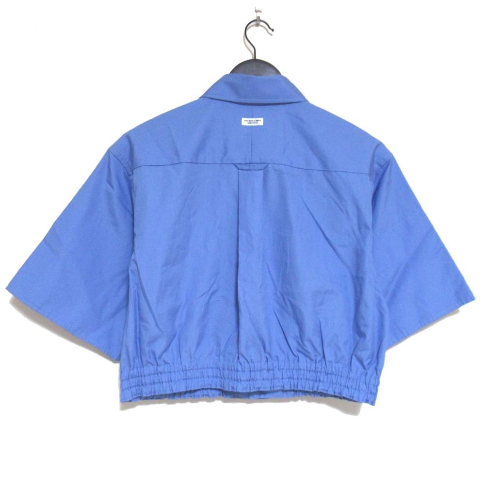 美品 24SS JANE SMITH ジェーンスミス COTTON BROAD HEM GATHER SHIRT ギャザーヘム 半袖 クロップド シャツ 24SSH-#403L 38 ブルー レディース 古着 中古 美品 24SS JANE SMITH ジェーンスミス COTTON BROAD HEM GATHER