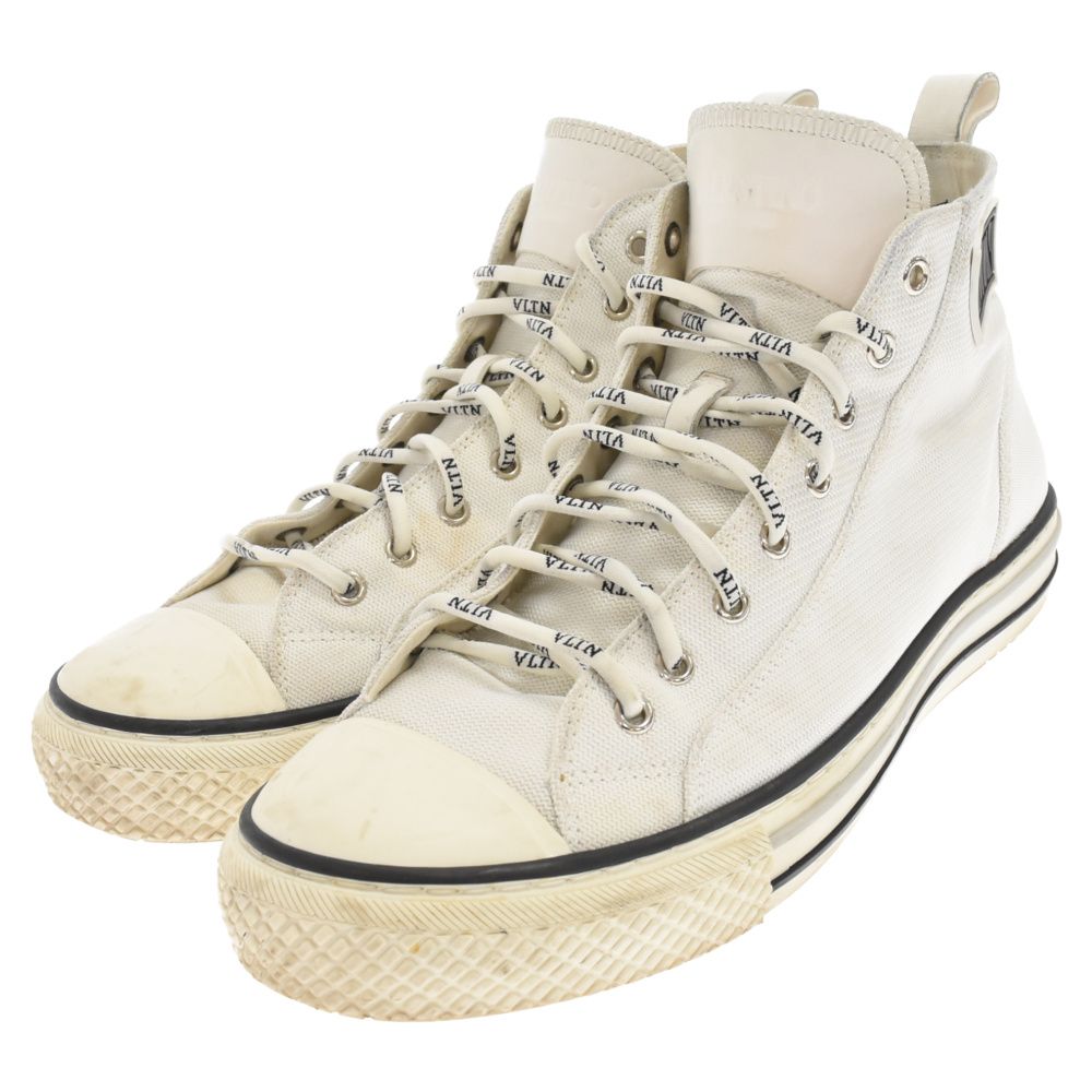VALENTINO ヴァレンチノ ロゴパッチ付き ハイカットスニーカー ホワイト TUD51Y2 VALENTINO (ヴァレンチノ) ロゴパッチ付き ハイカットスニーカー