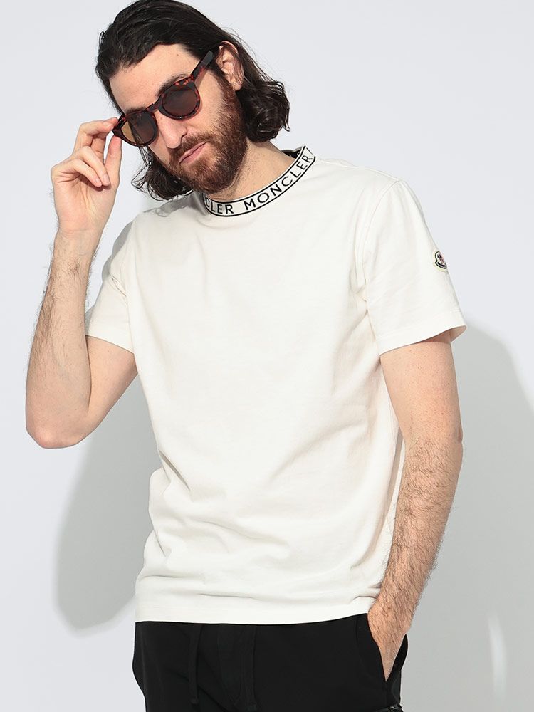 MONCLER (モンクレール) ネックロゴ クルーネック 半袖 Tシャツ 
