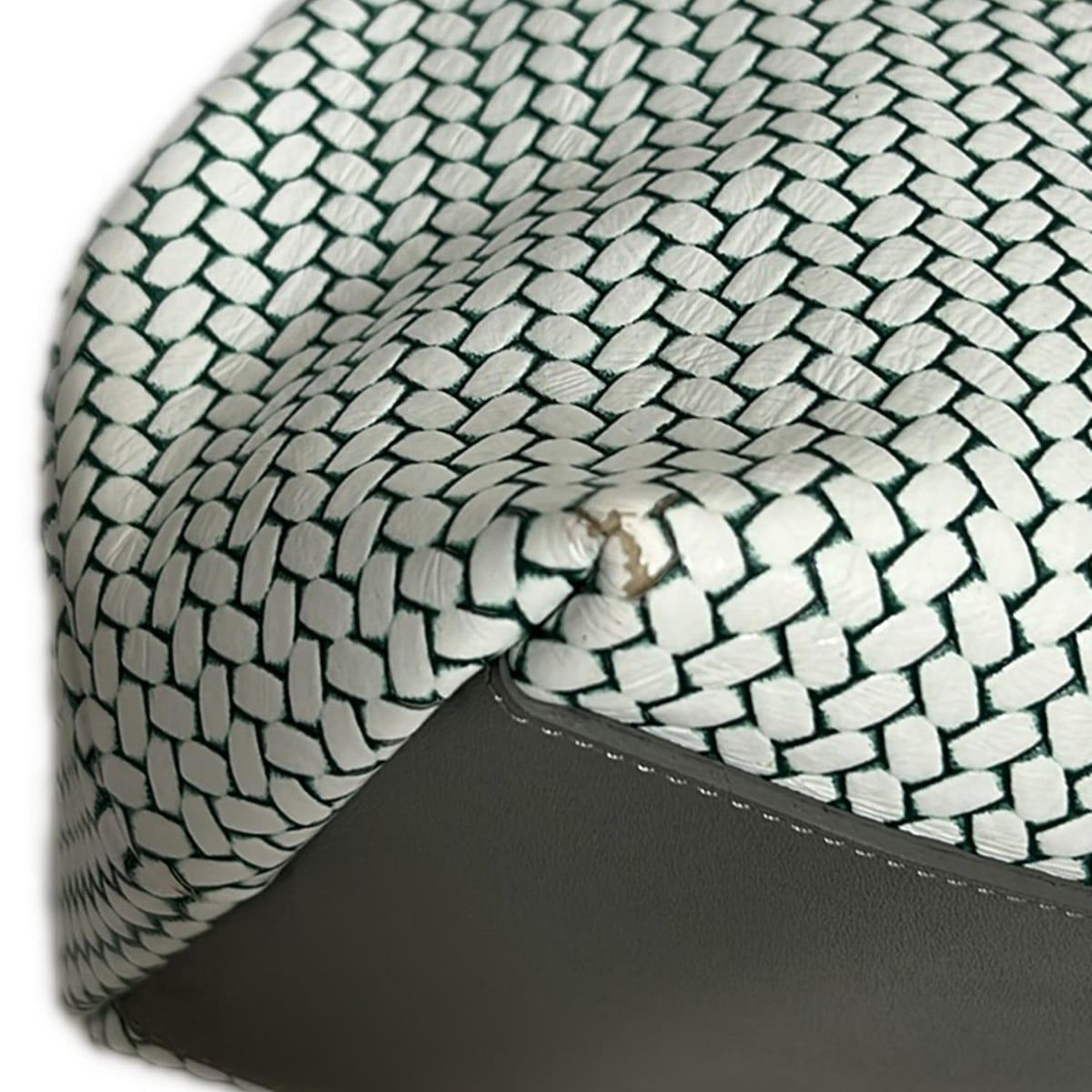 HIROKO HAYASHI(ヒロコハヤシ) トートバッグ - 白×グリーン レザー  