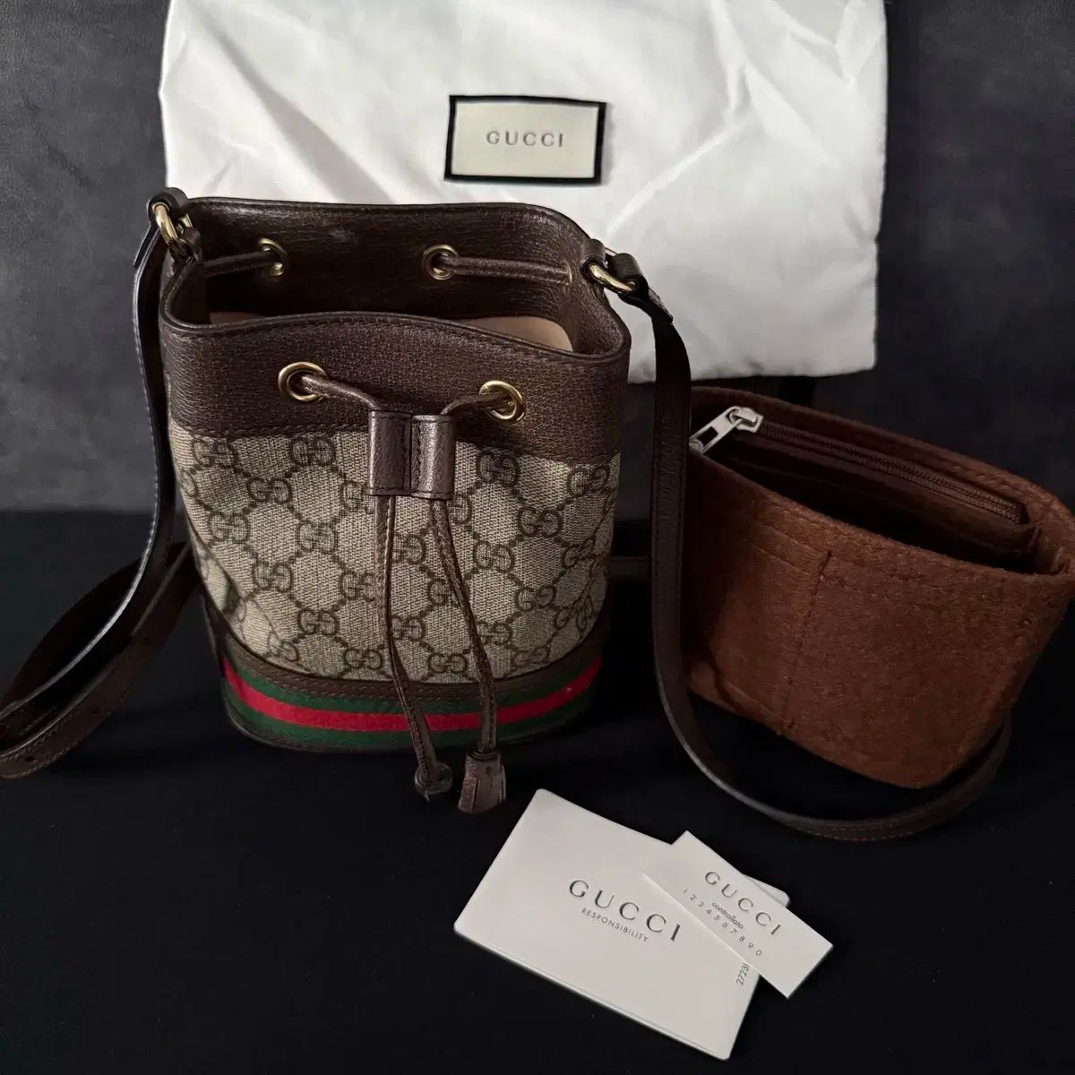 正規品 GUCCI グッチ オフィディア GG ミニ バケットバッグ クロスバッグ ＋ インナーバッグ