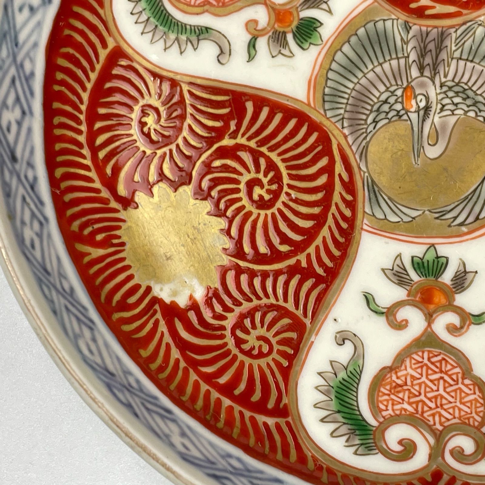 クリアランス 671 錦手 鶴 花 古伊万里 伊万里焼 骨董 アンティーク 5