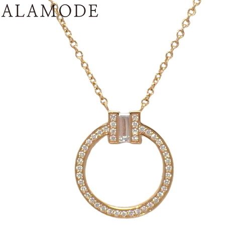 TIFFANY-Co. ティファニー ティファニー T ダイヤモンド ペンダント 63843091 K18 ピンクゴールド PG ネックレス サークル ジュエリー ピンクゴールド レディース 41100065838 アラモード