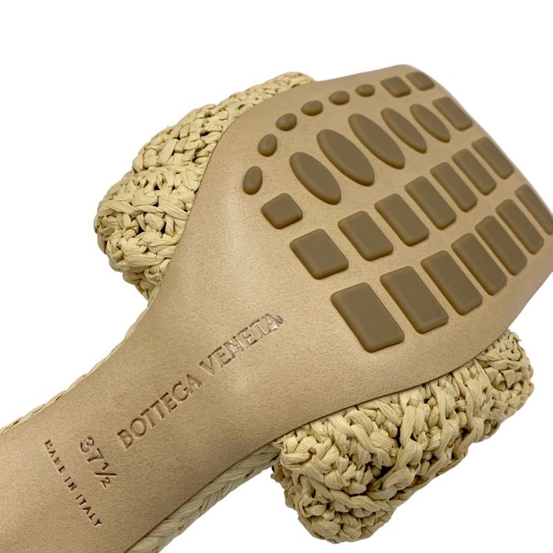 未使用 ボッテガヴェネタ リド ラフィア イントレチャート サンダル ベージュ ボッテガヴェネタ BOTTEGAVENETA リド サンダル 靴 シューズ