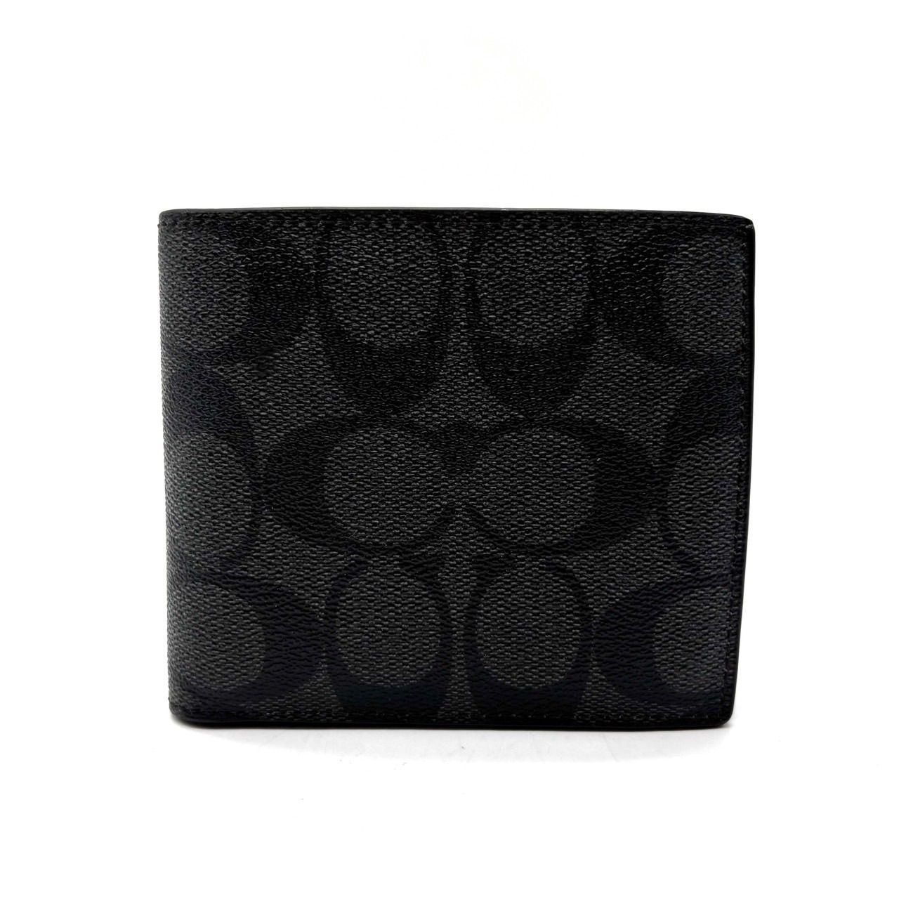 ✨美品✨ COACH コーチ シグネチャー 二つ折り財布 PVC レザー