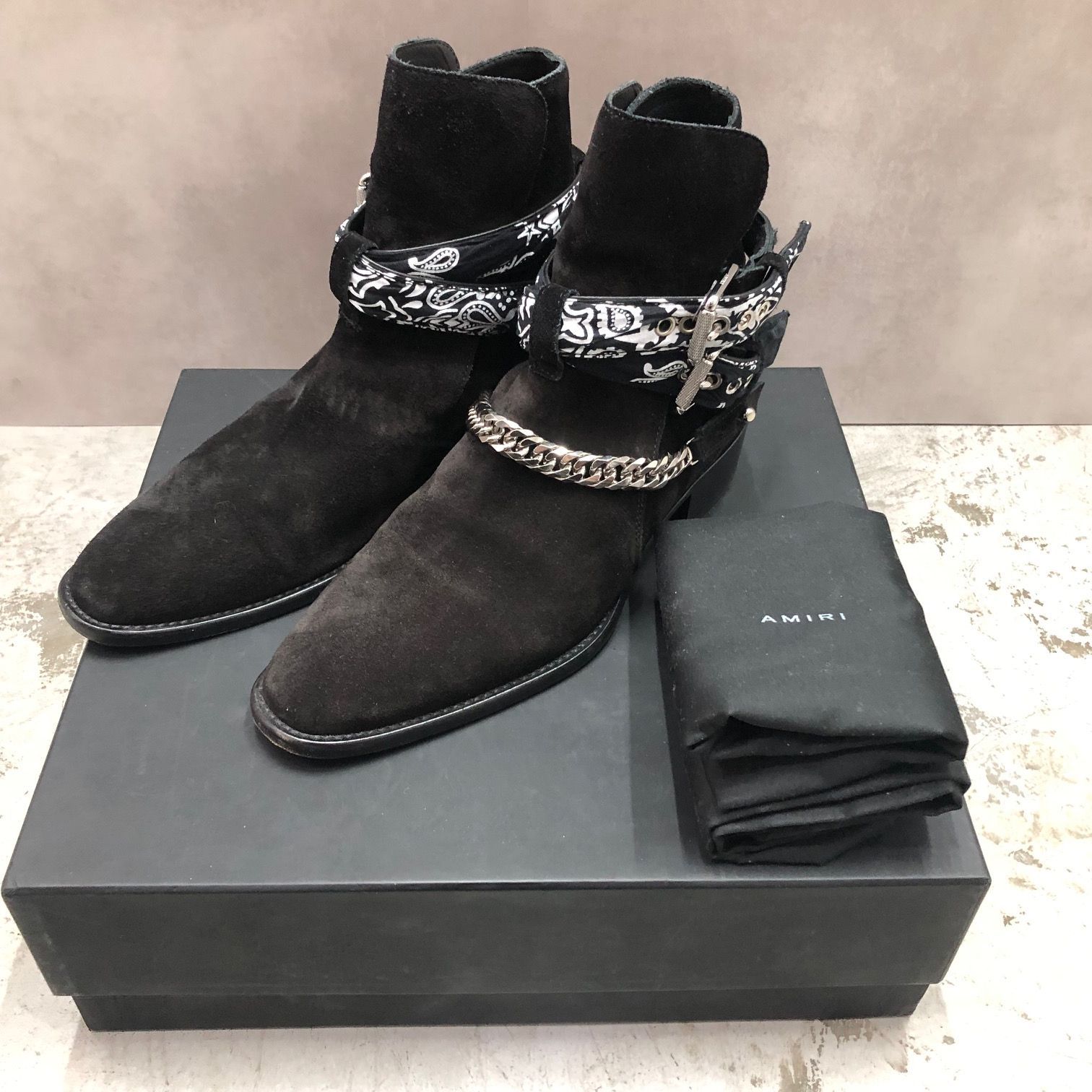 AMIRI Bandana Buckle Boot MFB005-001 バンダナ スエードボディ ブーツ アミリ 42 67673A1 - メルカリ