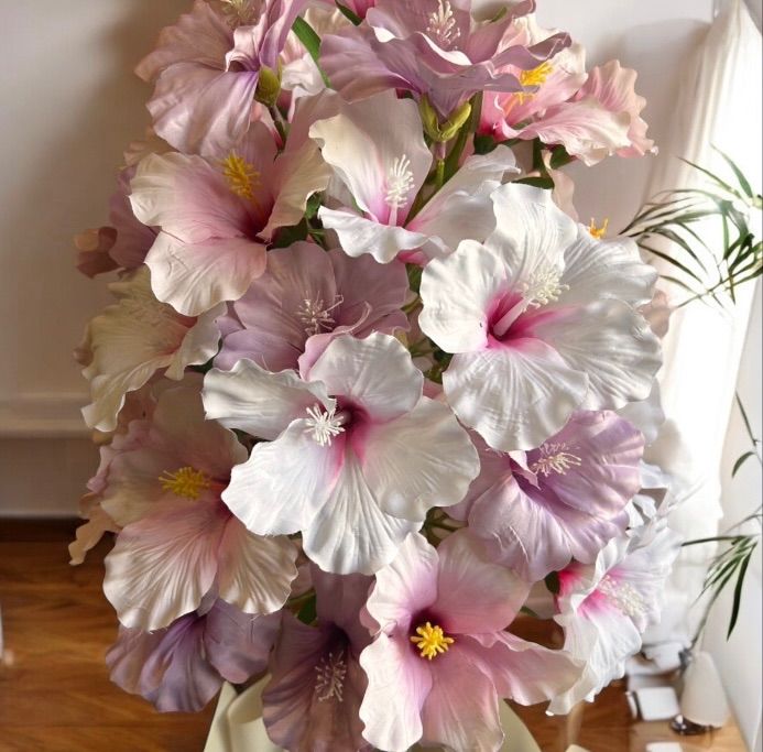 光触媒　人工観葉植物　ウォールグリーン   造花　インテリア　ハイビスカス69 光触媒人工観葉植物ウォールグリーン 造花インテリアハイビスカス69
