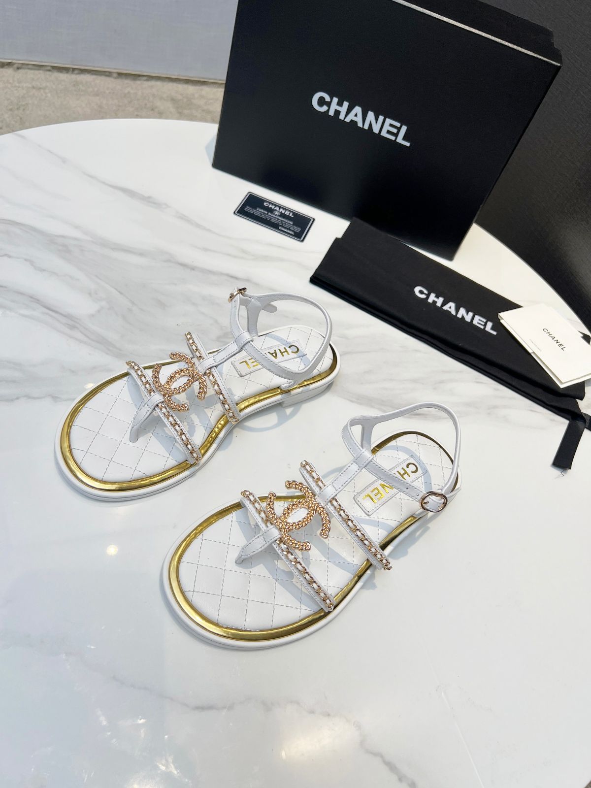 CHANEL アンクルストラップサンダル01-2 - メルカリ
