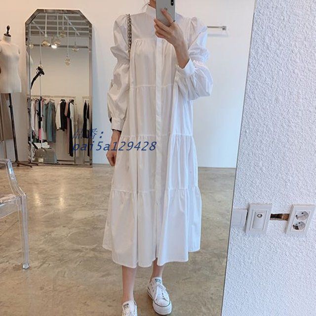 シャツワンピース ロング 長袖 ワンピース 黒 ワンピース 春夏 シャツワンピ ゆったり シンプル レディース 体型カバー 無地 夏 春 カジュアル ワンピース pai5a129428