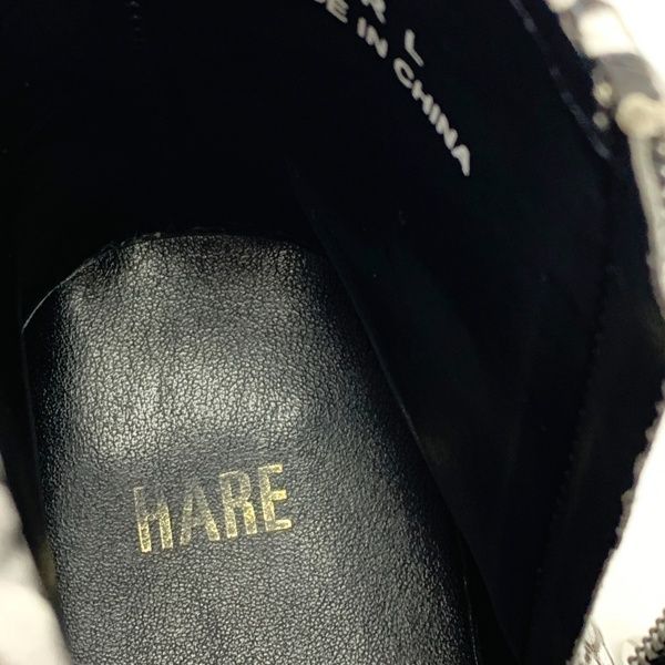 HARE パイソン柄 ショート ブーツ シューズ レザー サイドジップ 厚底