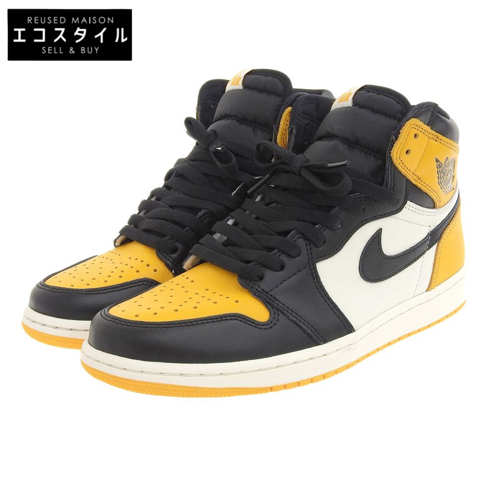 NIKE ナイキ ジョーダン1レトロハイOG スニーカー メンズ タクシーブラック×イエロー 27cm 555088-711 8 UK