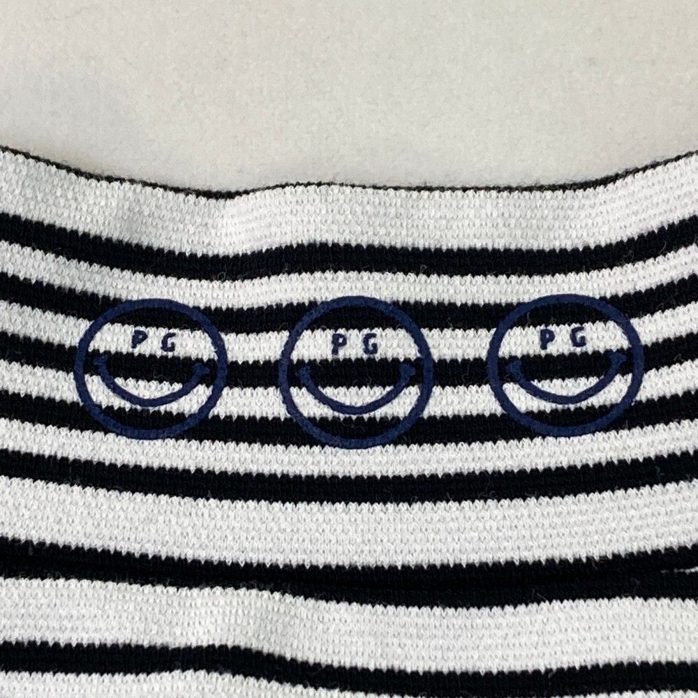 1000円以上送料無料。 サイズ 4 PEARLY GATES パーリーゲイツ モデル ハイネック 半袖Tシャツ ニコちゃん ボーダー柄 ブラック系 240101210878 ゴルフウェア メンズ ストスト 在庫一掃処分！