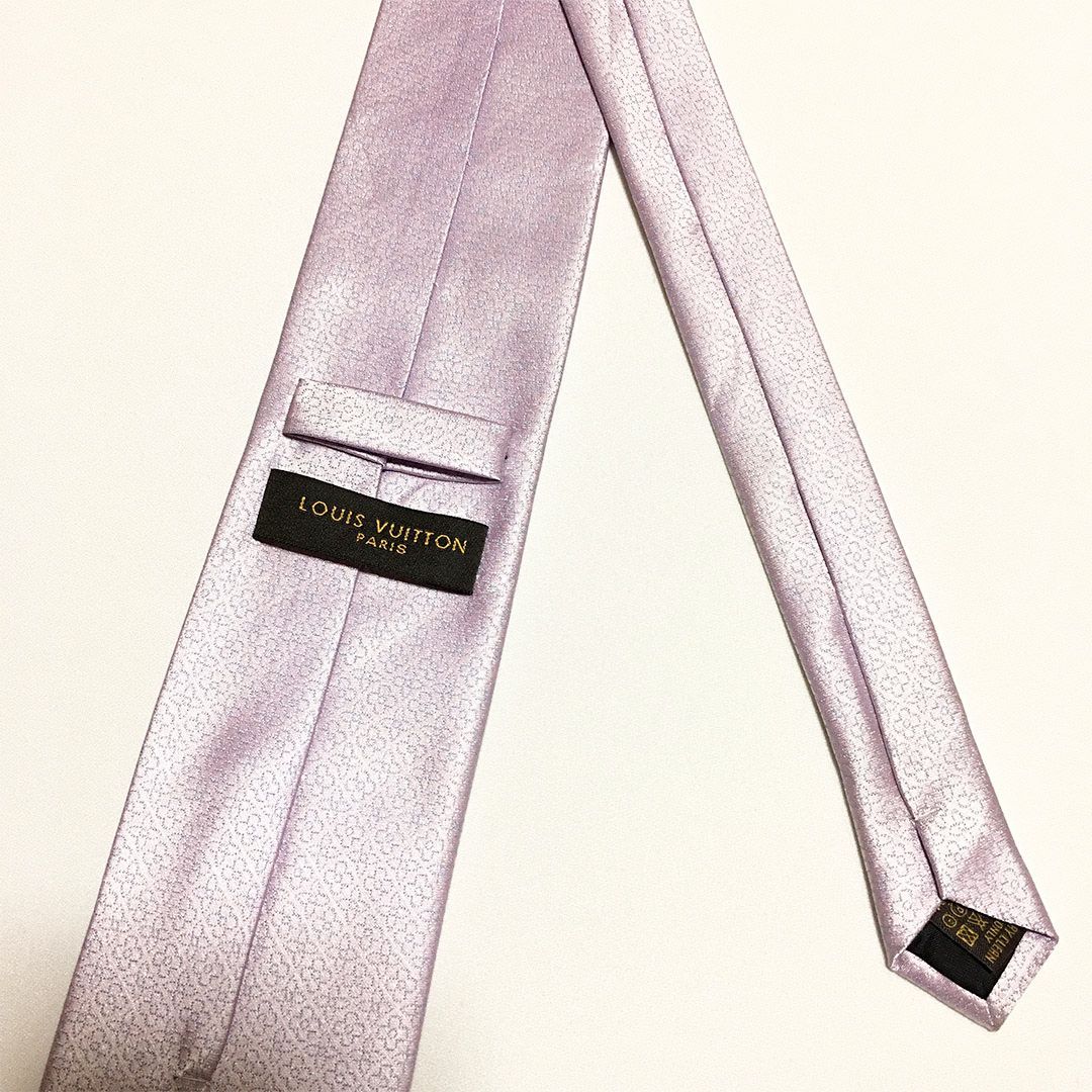 LOUIS VUITTON ネクタイ シルク 花柄 美品 ルイヴィトン Louis Vuitton ネクタイ シルク100% ペールピンク