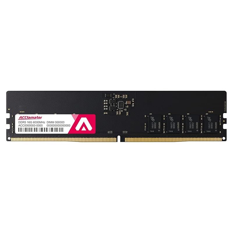 DDR5 16GB-6000MHz デスクトップPC用メモリ PC5-48000 XMP 3.0|EXPO Acclamator 16GB*1枚