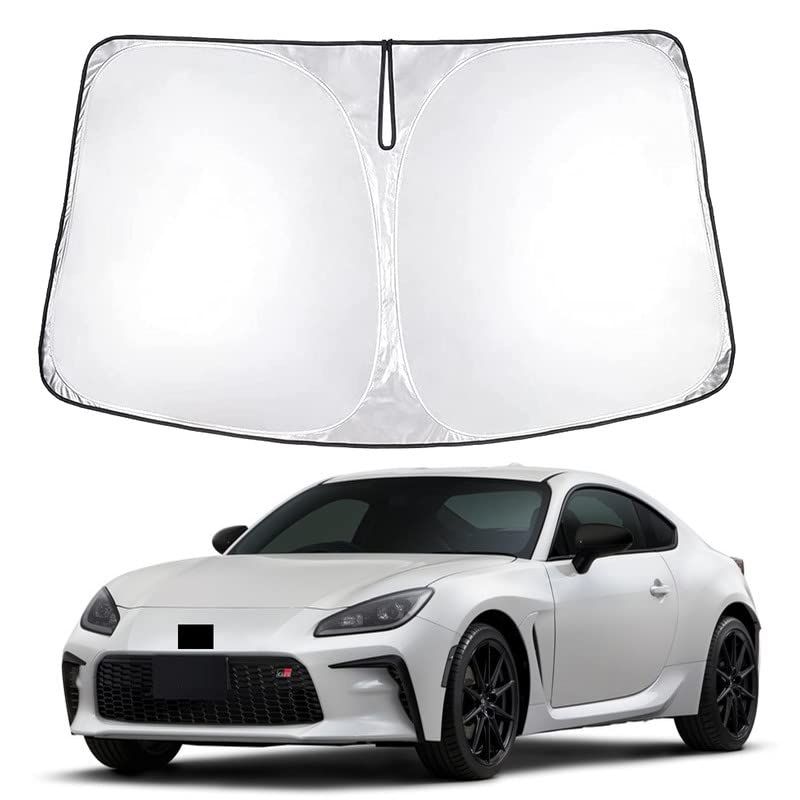 トヨタ GR86 2代目 ZN8型 専用サンシェード 車 フロント 2021-現行 TOYOTA GR86 フロントガラス用 UVカット 日よけ 車中泊 遮光 断熱 折り畳み式 トヨタ GR86 アクセサリー カスタム GR86 パーツ(シルバ