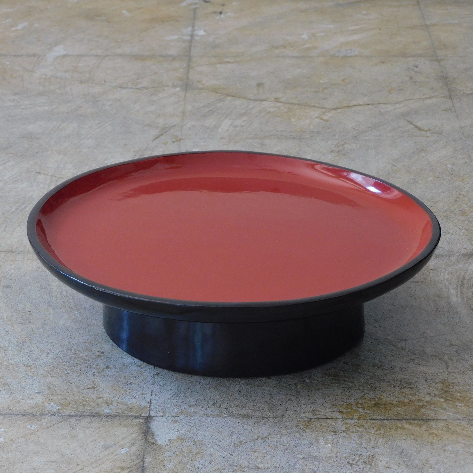 会津盆 3客 直径34.7cm 丸盆 高足膳 古民芸 煎茶盆 花台 会津盆 丸盆 高足膳 古民芸 煎茶盆 花台 会津盆 3客