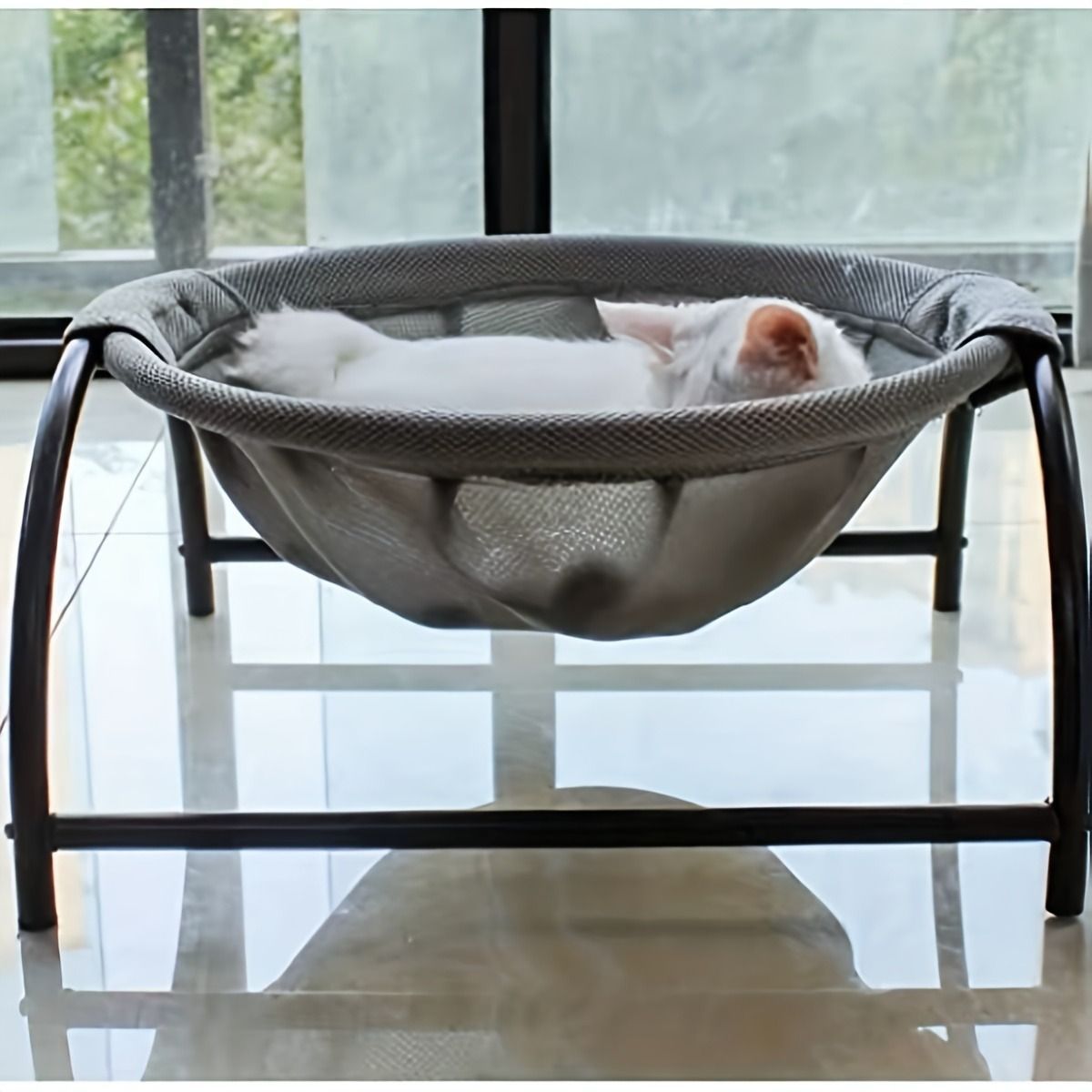 ペット用ベッド ハンモック お手入れ簡単 癒し グレー 猫ベッド ペットハンモック 犬猫用ベッド 自立式 猫寝床 ネコベッド 猫用品 ペット用品 丸洗い 安定な構造 取り外し 通気性 組立簡単 室内 戸外