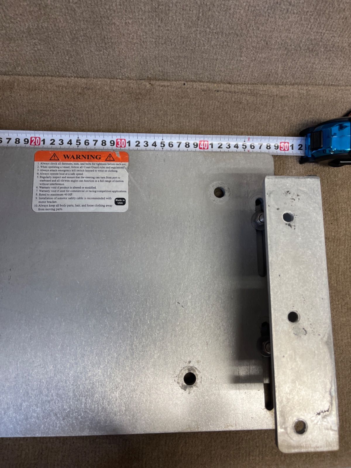 ミニジャックプレート MINI MANUAL 18″ 18インチ アルミボート 小型FRP艇に最適 2inch~5inchまでの3段階のセットバック調整 上下に2inchスライド調整 40HP 2Sまで積載