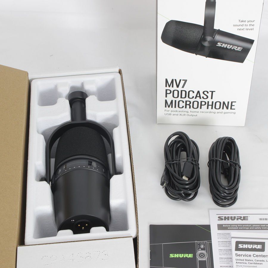 美品】SHURE MOTIV MV7-K-J ブラック ポッドキャスト マイクロホン 