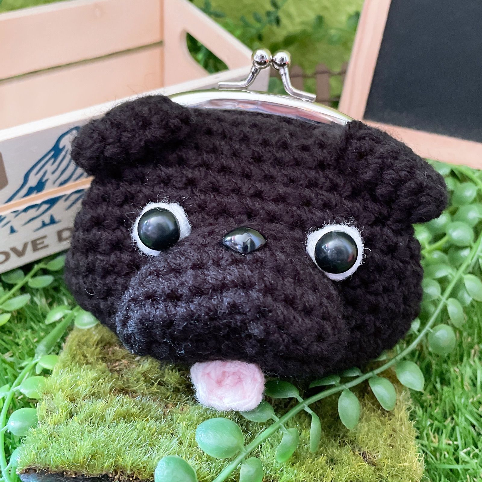 あみぐるみ 黒パグ（ハンドメイド）