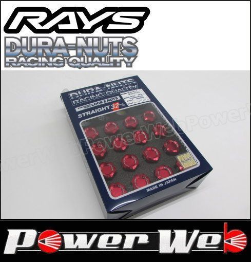 RAYS レイズ ジュラルミンロック＆ナット M12×P1.25 L32 レッド RAYS