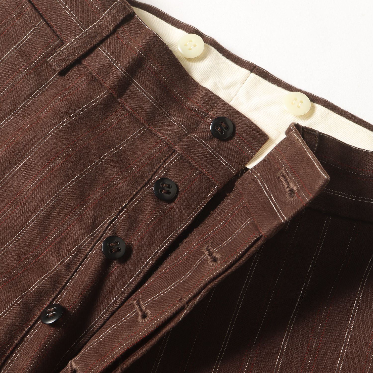 At LAST&CO アットラスト パンツ ブラウン サイズ:32 | ストライプ