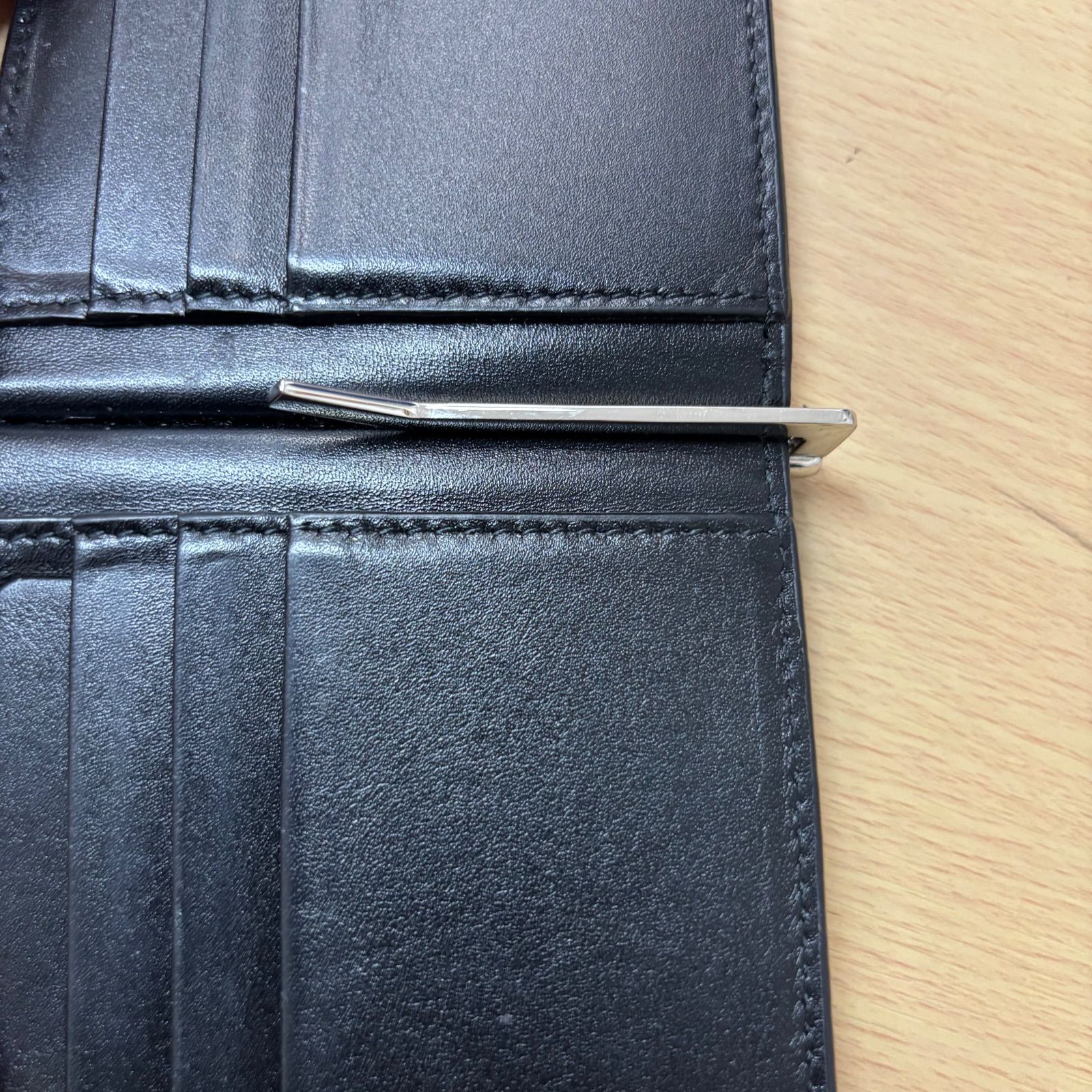 極美品 サンローラン キャビアスキン マネークリップ レザー お洒落