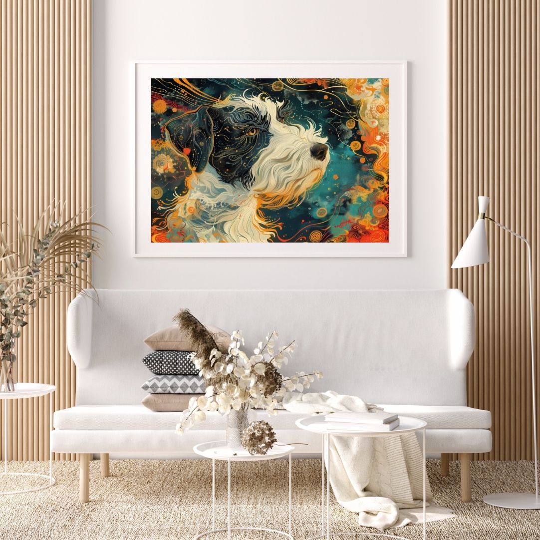 象牙調 犬 彫刻 壁掛け テリア？ シュナウザー？ 象牙調 犬 彫刻