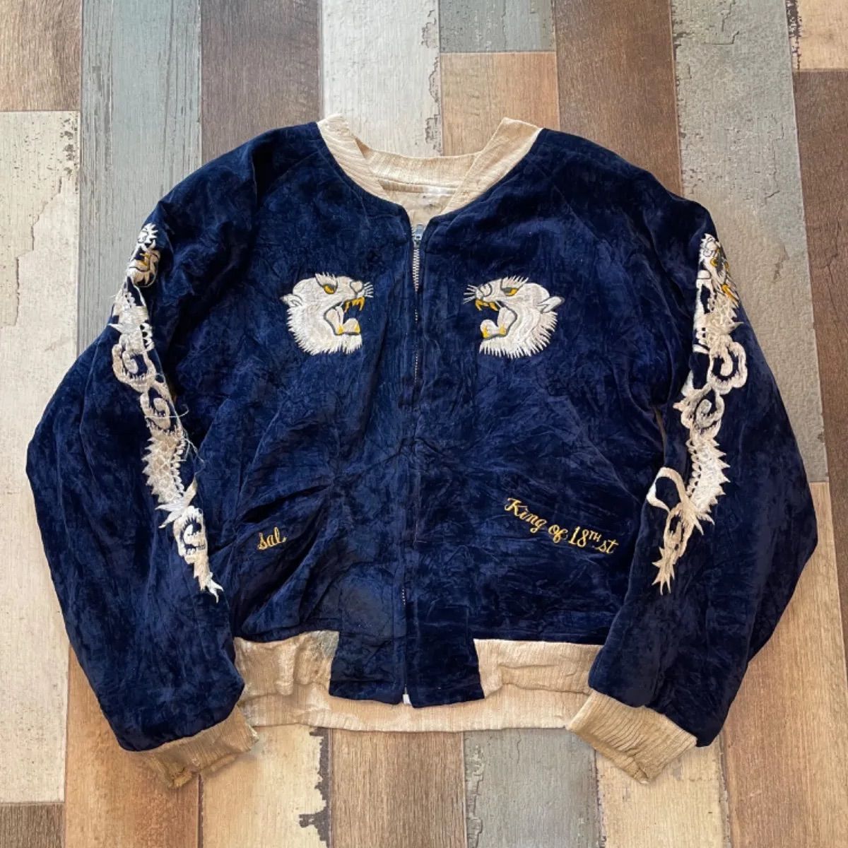 古着屋購入 USED Vintage Disne別珍リバーシブルベロアスカジャン special】50s〜 ベロア 別珍 スカジャン リバーシブル 虎 - メルカリ