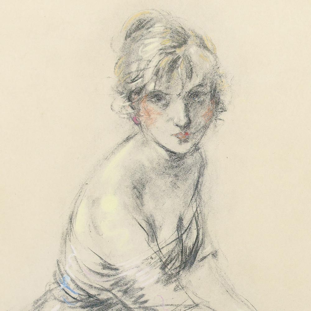 金子国義《女性像》1984年 パステル 真作保証