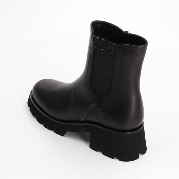 タンクソールサイドゴアショートブーツ2842 ブラックコンビ