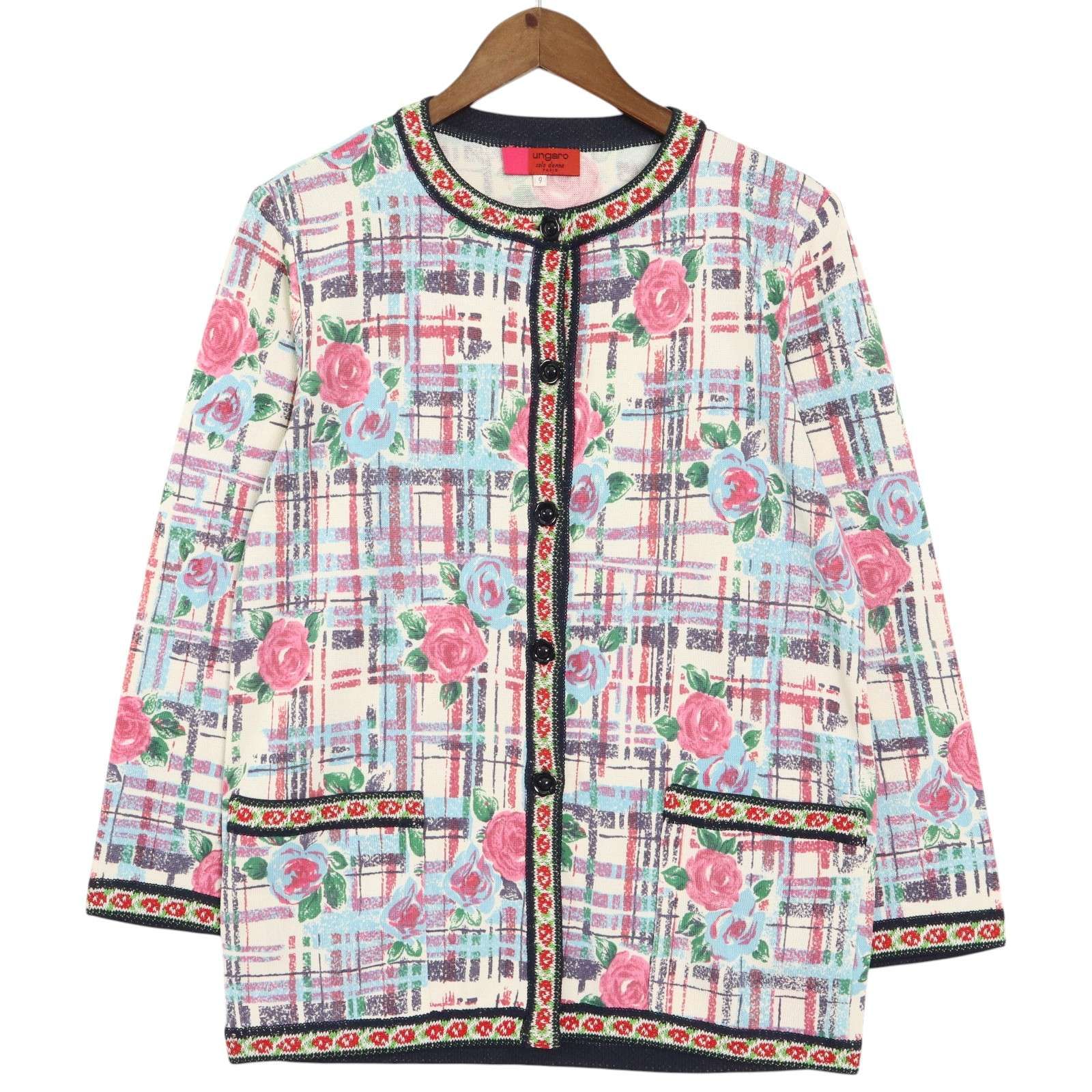 美品 Ungaro Fuchsia ウンガロフューシャ サマーツイードジャケット 美品 Ungaro Fuchsia ウンガロフューシャ サマーツイード