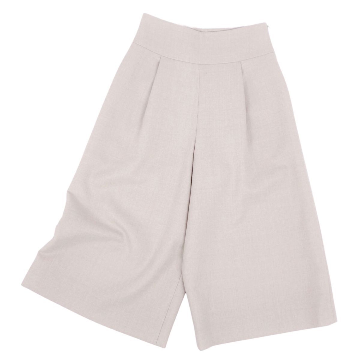 フォクシー FOXEY パンツ ワイドパンツ クロップド丈 無地 ウール