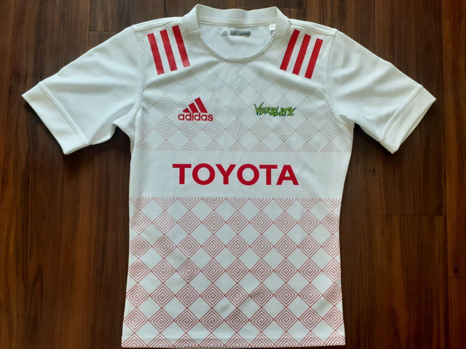 adidas アディダス トヨタヴェルブリッツ TOYOTA VERBLITZ ユニフォーム L 白 ラグビー