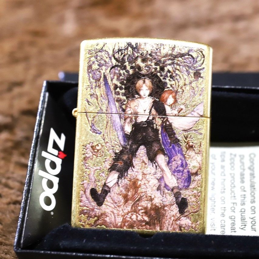 【天野喜孝 ZIPPO】FF10 ジッポライター ファイナルファンタジー10 ゴールド フルカラー加工 綺麗なジッポ ジッポー ライター 人気 金 zippo プレゼント オイルライター デザイナージッポ 芸術ジッポ ファイナルファンタジーⅩ ユウナ ティーダ