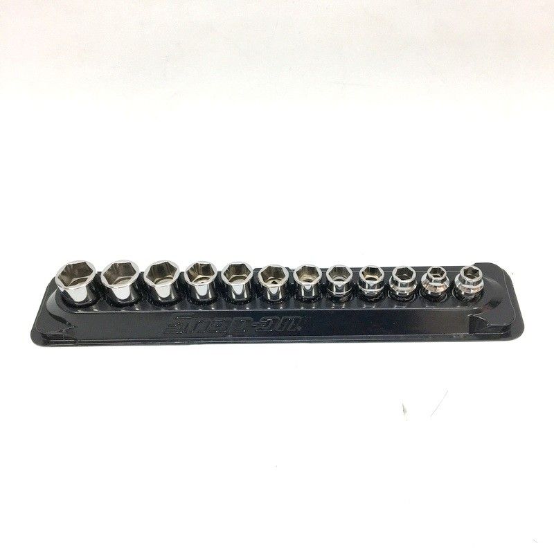 Snap-on スナップオン FDX シャローソケットセット 212YFSMY 3|8 9.5mm 6角12個セット トレー付 △ DW3471
