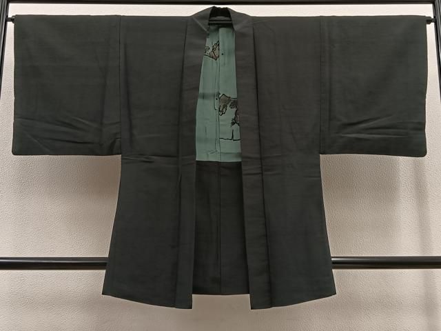 平和屋着物＃男性 羽織 紬 蝋色 正絹 BAAT8992gt